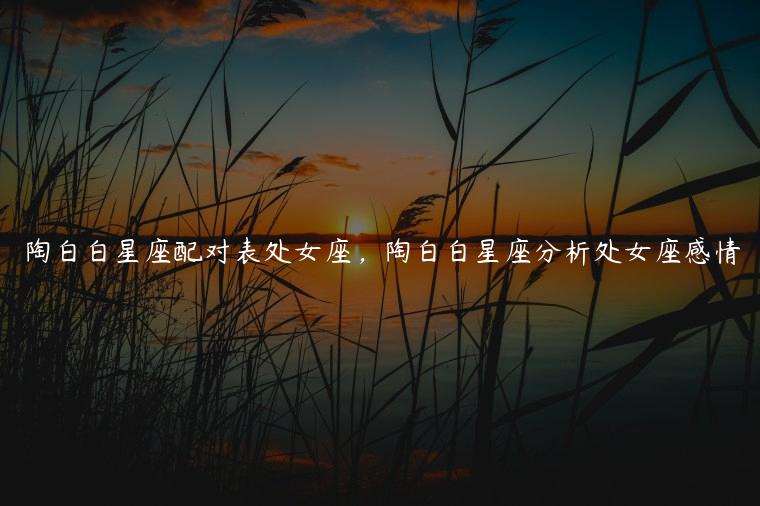 陶白白星座配对表处女座，陶白白星座分析处女座感情