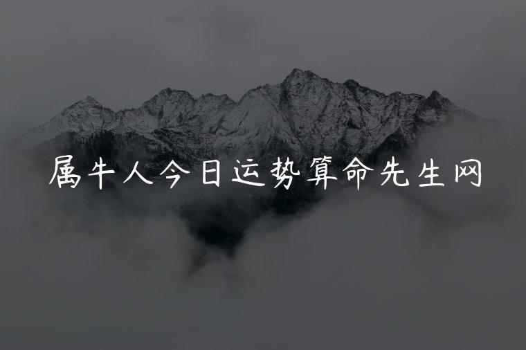 属牛人今日运势算命先生网，属牛人今日运势财运怎样呢