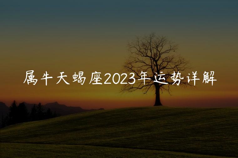 属牛天蝎座2023年运势详解，属牛天蝎座2023运势详解