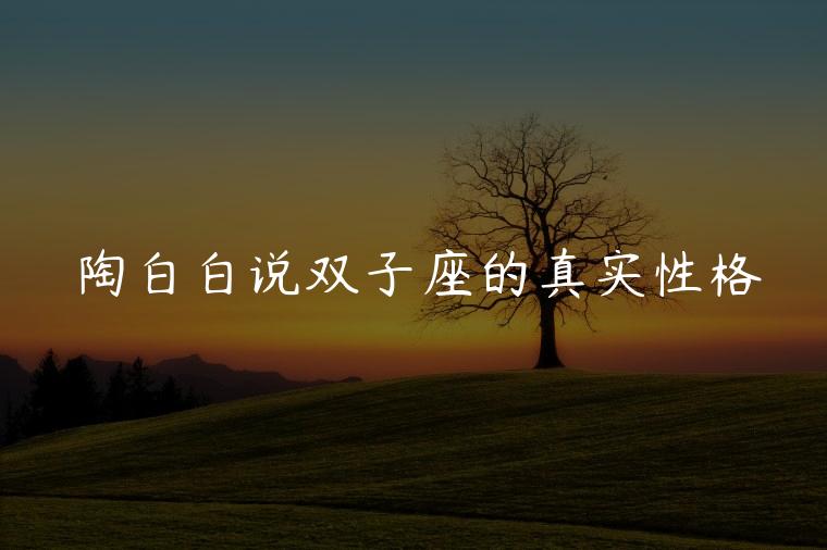 陶白白说双子座的真实性格，陶白白分析双子座男生的性格