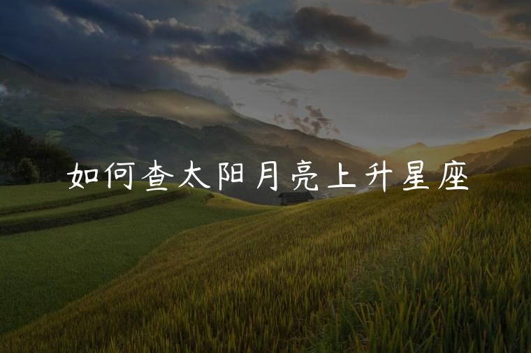 如何查太阳月亮上升星座，如何查太阳月亮上升星座查询