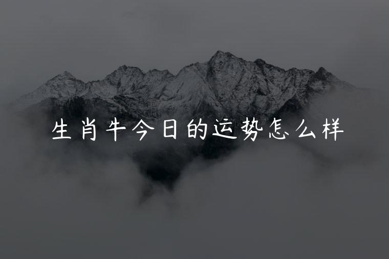 生肖牛今日的运势怎么样，生肖牛的今日运势怎么样