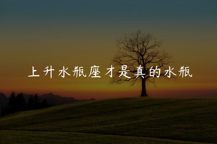 上升水瓶座才是真的水瓶，火星水瓶才是真正的水瓶
