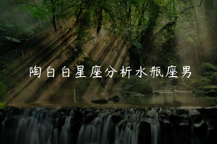 陶白白星座分析水瓶座男，陶白白星座分析水瓶座男生