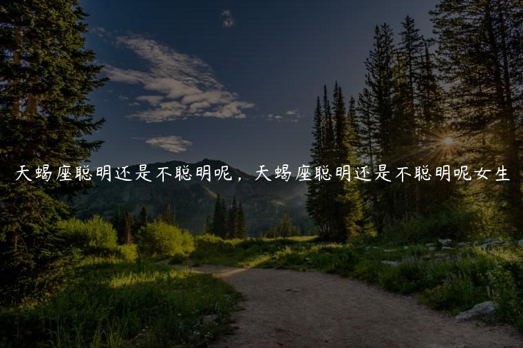天蝎座聪明还是不聪明呢，天蝎座聪明还是不聪明呢女生