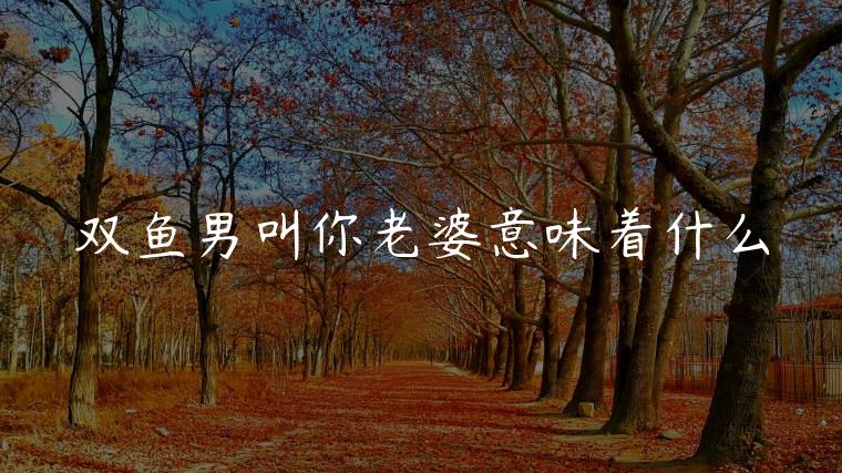 双鱼男叫你老婆意味着什么，双鱼男叫你老婆代表了什么