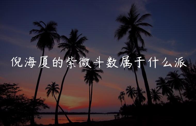 倪海厦的紫微斗数属于什么派，倪海厦的紫微斗数属于哪个派