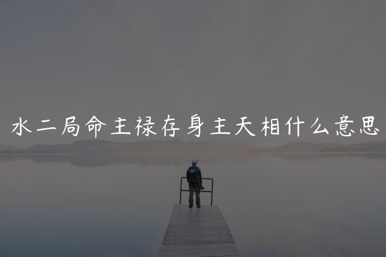 水二局命主禄存身主天相什么意思，水二局命适合做什么