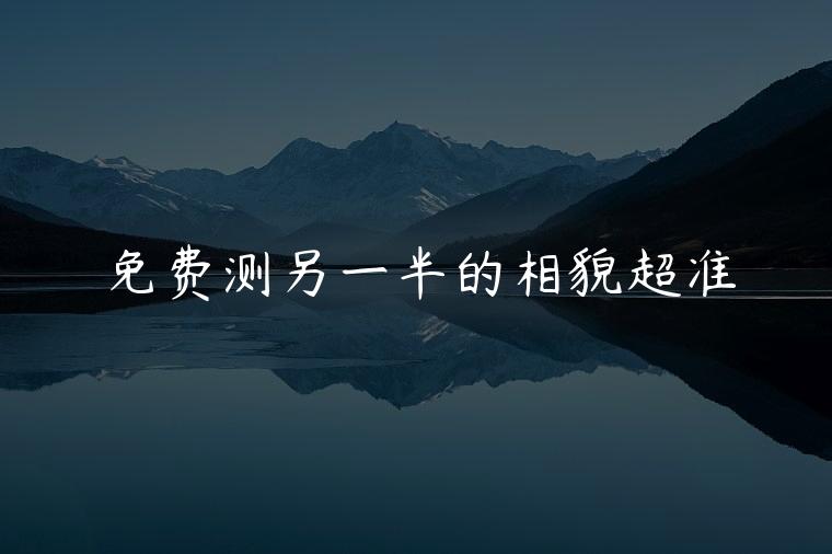免费测另一半的相貌超准，免费测另一半的相貌超准的网站