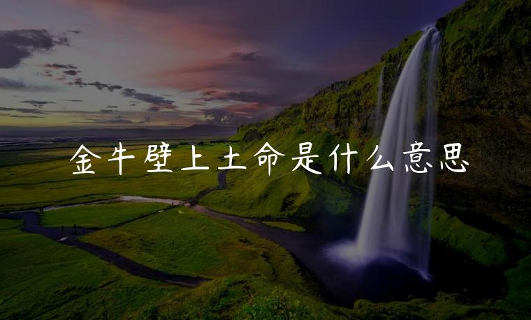 金牛壁上土命是什么意思，金牛壁上土命什么意思