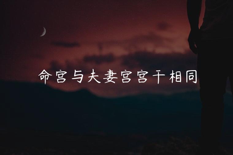 命宫与夫妻宫宫干相同，命宫与夫妻宫同干同气