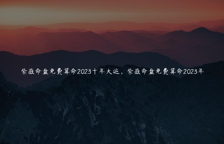 紫薇命盘免费算命2023十年大运，紫薇命盘免费算命2023年