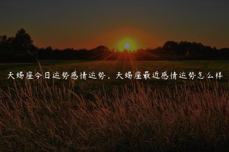 天蝎座今日运势感情运势，天蝎座最近感情运势怎么样
