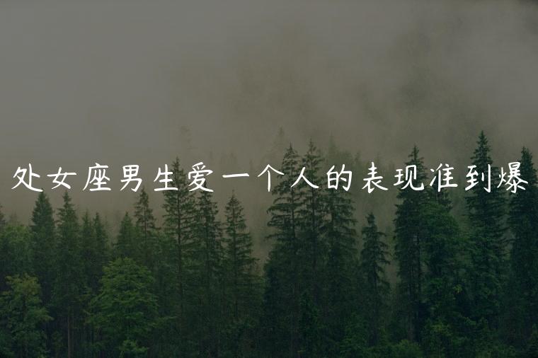 处女座男生爱一个人的表现准到爆，处女座渣男真正爱上一个人的表现