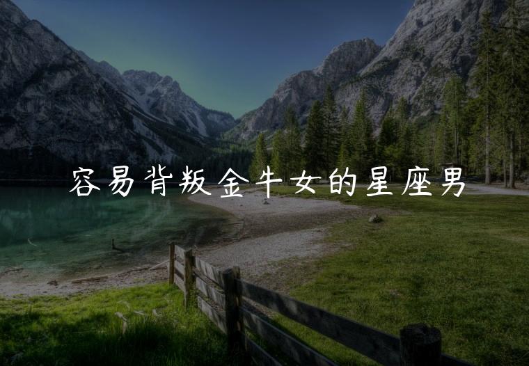 容易背叛金牛女的星座男，会守护金牛女的星座男