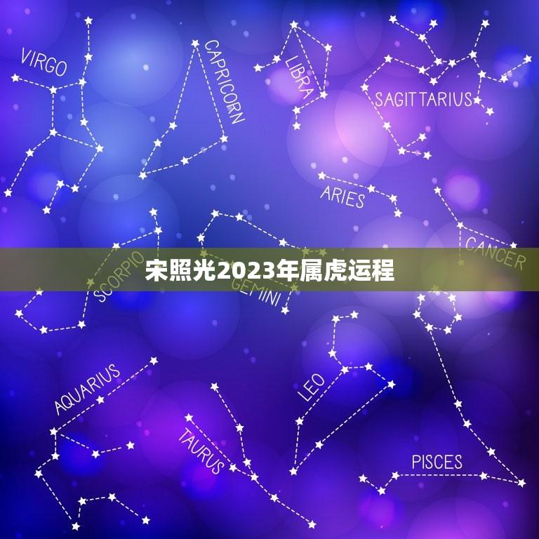 宋照光2023年属虎运程(马上揭晓宋照光2023年运势预测)