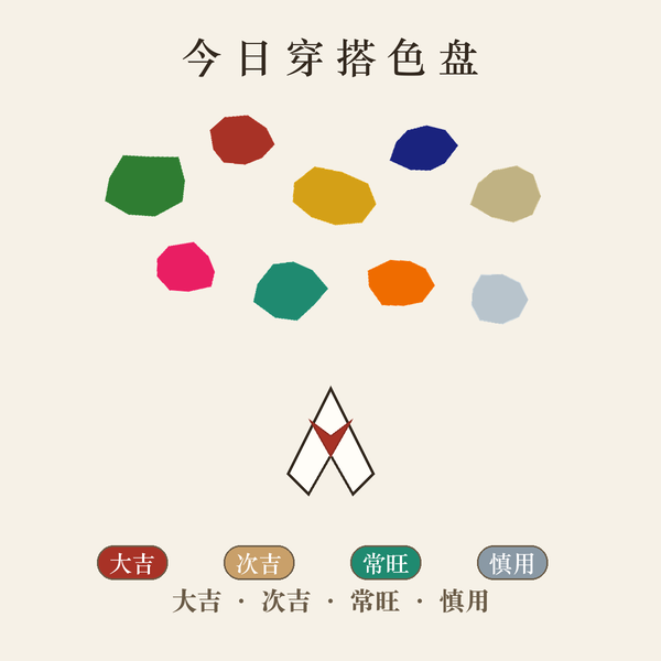 今日穿搭色盘与衣领袖口示意图案