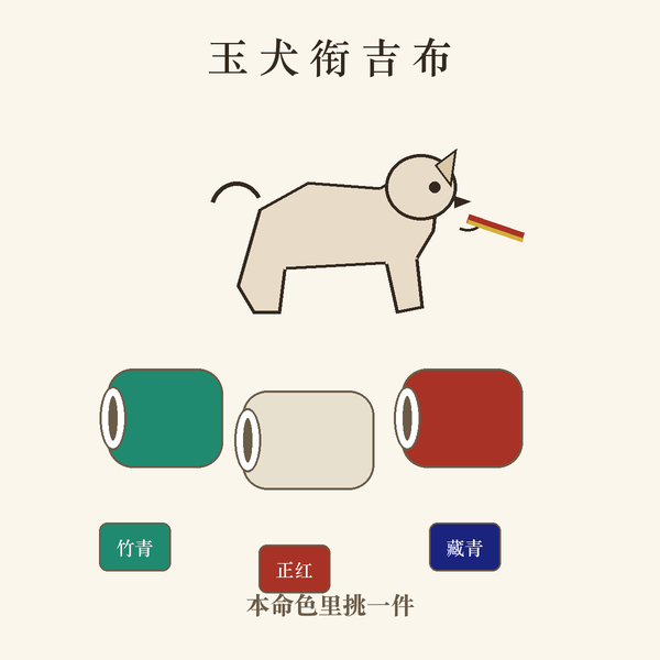 玉犬图腾与开运布匹色卷图案