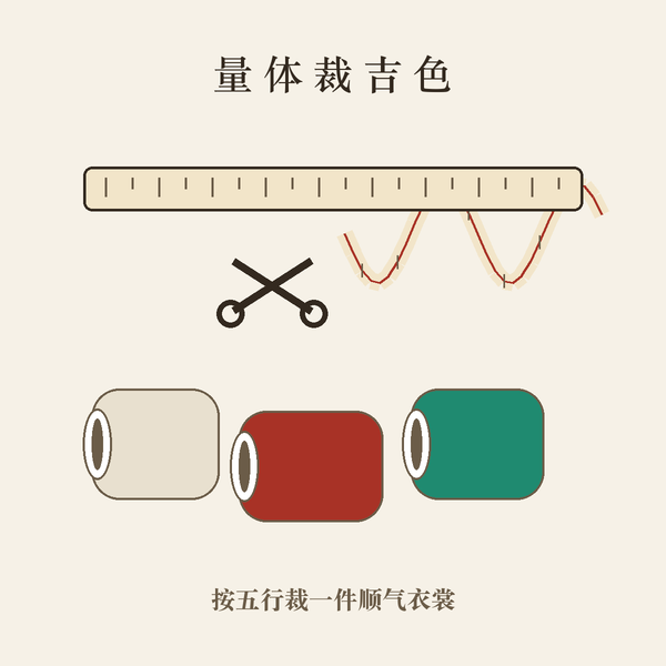 布卷尺剪的裁缝配色场景图案